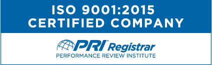 ISO 9001:2015 Certified Company by PRI